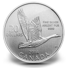 2014 $20 Canada Goose Commemorative Silver Coin at Face Value