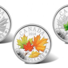 2014 Majestic Maple Leaves Silver Coins with Color and Jade