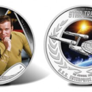 Star Trek Silver Coins Depict Captain Kirk and USS Enterprise
