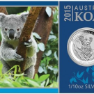 2015 Koala Silver Coin in High Relief and 1/10 Oz Size