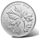 2016 $10 Silver Maple Leaves Coin in 1/2 Oz Size
